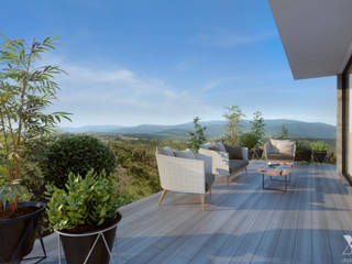 Neper by Xline 3D, Xline 3D Digital Architecture Xline 3D Digital Architecture Balcone, Veranda & Terrazza in stile moderno