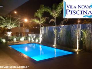 Piscina completa com paisagismo , Vila Nova Piscinas Vila Nova Piscinas Garden Pool مضبوط کیا گیا کنکریٹ Blue