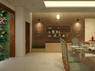 Zen Style Home Interior Designers in India, Monnaie Interiors Pvt Ltd Monnaie Interiors Pvt Ltd غرفة السفرة
