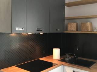 Metamorfoza mieszkania w bloku. 53 m2, Moderska design Moderska design Cucina attrezzata