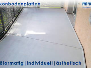 Balkonanlagen mit Großformatplatten, Mineralit - Mineralgusswerk Laage GmbH Mineralit - Mineralgusswerk Laage GmbH Balcones y terrazas de estilo moderno