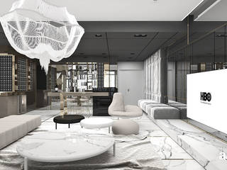 GOLDFINGER | Wnętrza apartamentu, ARTDESIGN architektura wnętrz ARTDESIGN architektura wnętrz Salas de estar modernas