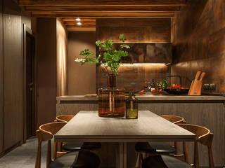 City Hideaway, Kulyk Interior Design Studio Kulyk Interior Design Studio Cuisine intégrée Bois massif Multicolore