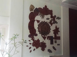 Terracotta wall murals, BhuviDesignStudio BhuviDesignStudio 更多房间 銅/青銅/黃銅