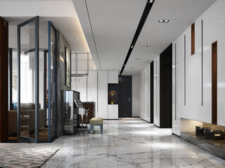 Penthouse, Norm designhaus Norm designhaus Modern Corridor, Hallway and Staircase