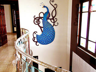 Wall Mural - Peacock, Bhuvi design studio Bhuvi design studio その他のスペース ガラス