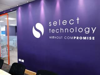 Office Branding For Select Technologies, Wallboss Ltd Wallboss Ltd Commercial spaces