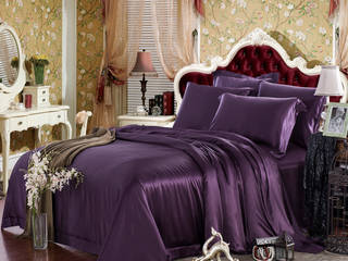 Bedroom Design, Silk Bedding, PandaSilk PandaSilk Moderne slaapkamers Zijde Geel Bedden en hoofdeinden
