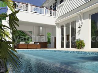 Beach Side house design with decorating ideas by Yantram Architectural Visualization Firms - Toronto, Canada, Yantram Animation Studio Corporation Yantram Animation Studio Corporation Modern houses