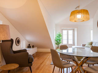 Apartamento c/ 3 quartos - São Bento, Lisboa, Traço Magenta - Design de Interiores Traço Magenta - Design de Interiores Salas de jantar modernas Verde