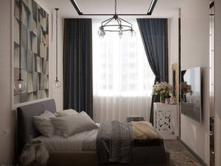 Дизайн спальни в квартире в стиле постмодернизм по ул. Селезнева, г.Краснодар, Студия интерьерного дизайна happy.design Студия интерьерного дизайна happy.design Bedroom
