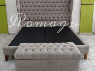 RECAMARAS KING SIZE, ROMAGU MUEBLES ROMAGU MUEBLES クラシカルスタイルの 寝室 テキスタイル アンバー/ゴールド