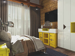 Комната для подростка, Diveev_studio#ZI Diveev_studio#ZI Спальни для мальчиков Дерево Эффект древесины