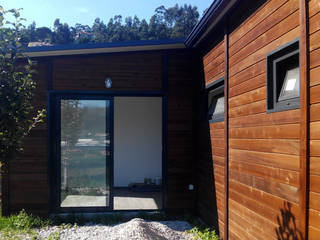 Modelo | T0 29m², Discovercasa | Casas de Madeira & Modulares Discovercasa | Casas de Madeira & Modulares Fertighaus Holz Braun