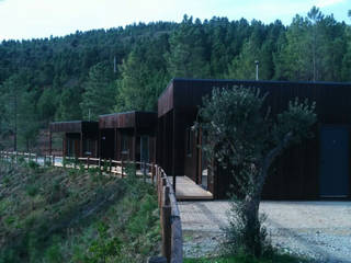 Modelo | T2 62m², Discovercasa | Casas de Madeira & Modulares Discovercasa | Casas de Madeira & Modulares Wooden houses Wood Brown