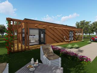 Modelo | T2 127m², Discovercasa | Casas de Madeira & Modulares Discovercasa | Casas de Madeira & Modulares Prefabricated home Wood Brown