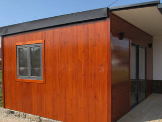 Modelo | T1 55m², Discovercasa | Casas de Madeira & Modulares Discovercasa | Casas de Madeira & Modulares Prefabricated home Wood Brown