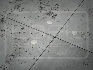 CONCRETE HOLLOW Betonoptik mit runden Vertiefungen, Loft Design System Deutschland - Wandpaneele aus Bayern Loft Design System Deutschland - Wandpaneele aus Bayern Pareti & Pavimenti in stile moderno Grigio