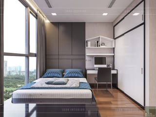 Thiết kế phong cách hiện đại tiện nghi cho căn hộ Park 7 Vinhomes Central Park, ICON INTERIOR ICON INTERIOR Modern Bedroom