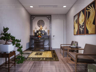 Thiết kế phong cách hiện đại tiện nghi cho căn hộ Park 7 Vinhomes Central Park, ICON INTERIOR ICON INTERIOR Modern Living Room