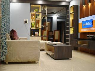 3 BHK Flat Ful Decoration, Creazione Interiors Creazione Interiors Modern living room