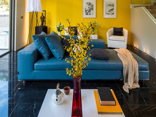 villa green, wayne corp wayne corp Modern living room