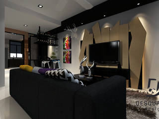 Proposed Interior Design for 2-Storey Terrace House, Desquared Design Desquared Design Modern living room
