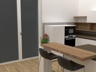 Tre soluzioni per la cucina sotto il soppalco in provincia di Firenze, G&S INTERIOR DESIGN G&S INTERIOR DESIGN Dapur Modern