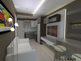 Compact Apartment @ Ayodya Tangerang, Simply Arch. Simply Arch. Salones de estilo minimalista
