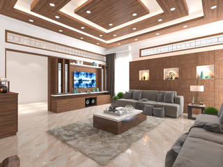 RATAN KUMAR VILLA PROJECT, Samanta’s Studio Samanta’s Studio غرفة المعيشة خشب Wood effect