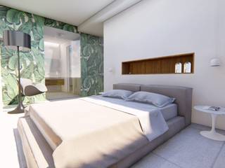 Casa G - Master Bedroom, Studio Frasson Studio Frasson غرفة نوم أسمنت