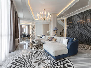 Interior design of a villa In Monte-Carlo, Monaco, NG-STUDIO Interior Design NG-STUDIO Interior Design Klassische Wohnzimmer