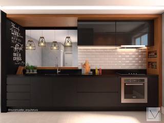 Cozinha Contemporânea, Laura Mueller Arquitetura + Interiores Laura Mueller Arquitetura + Interiores Kitchen units Wood Wood effect