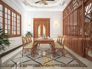 Dự án thiết kế nội thất tân cổ điển cho nhà liền kề, Nội thất Long Thành Nội thất Long Thành Scandinavian style kitchen Wood effect