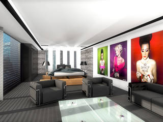 plan 3D by réhome, réHome réHome Modern living room