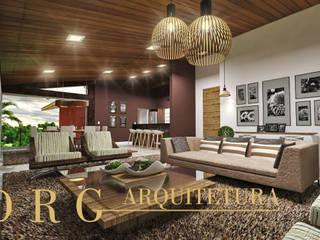 Casa de Campo em Santa Catarina, DRG ARQUITETURA DRG ARQUITETURA ห้องนั่งเล่น