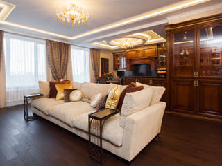 Квартира на ул. Новгородская, ООО "Филиграна" ООО 'Филиграна' Living room Textile Amber/Gold