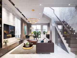 THIẾT KẾ BIỆT THỰ PALM CITY - Nét đẹp giao hòa trong không gian sống hiện đại, ICON INTERIOR ICON INTERIOR Modern Living Room