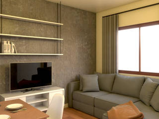 Two Storey Duplex Apartment at Las Pinas, MG Architecture Design Studio MG Architecture Design Studio Living room