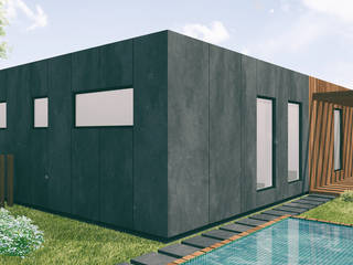 Casa modular, Estúdio AMATAM Estúdio AMATAM Casas de estilo moderno Derivados de madera Transparente