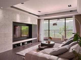 細膩質感景觀宅, 層層室內裝修設計有限公司 層層室內裝修設計有限公司 Modern living room