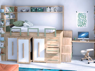 SpazioBed Young: I letti salvaspazio, cinius s.r.l. cinius s.r.l. Bedroom design ideas