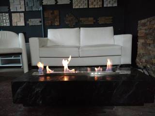 Lareira Ecológia, Rebello Pedras Decorativas Rebello Pedras Decorativas Modern living room Granite Black