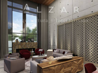 PROYECTO VS, Álzar Álzar Living roomFireplaces & accessories Concrete Brown