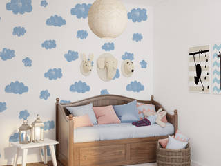 Tapety dziecięce i młodzieżowe- IN BLUE, Humpty Dumpty Room Decoration Humpty Dumpty Room Decoration 赤ちゃん部屋 青色