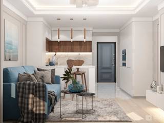Дизайн двухкомнатной квартиры в серо-голубой гамме, GM-interior GM-interior
