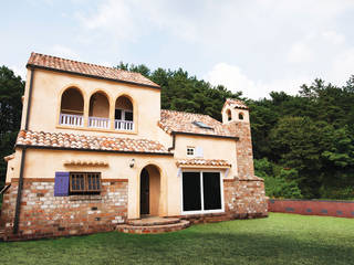 양평 미리내 프로방스 주택, (주)메이드 (주)메이드 Casas de madera Naranja