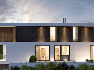 CASA NJ1 - Moradia no Estoril - Projeto de Arquitetura, Traçado Regulador. Lda Traçado Regulador. Lda Villa Ahşap Ahşap rengi