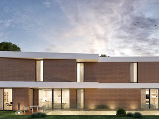 CASA HC1 - Moradia no Estoril - Projeto de Arquitetura, Traçado Regulador. Lda Traçado Regulador. Lda Villa Ahşap Ahşap rengi