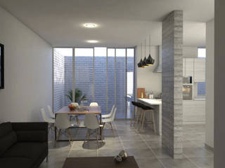 Zona Arquitectura Más Ingeniería Living room Concrete White